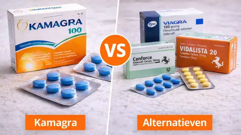 Vergelijking tussen Kamagra en alternatieven zoals Viagra, Cenforce en Vidalista