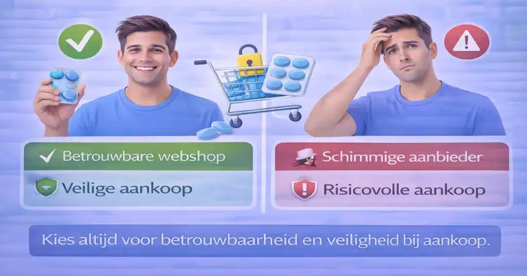 Waar Kamagra kopen met vergelijking tussen veilige webshop en risicovolle aanbieder